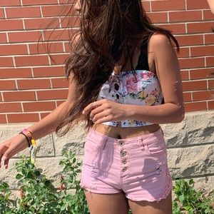 Forever 21 Floral Lace Crop Top